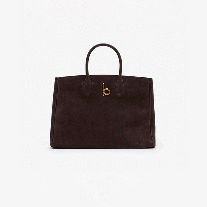 burberry rocking horse small suede tote bag
